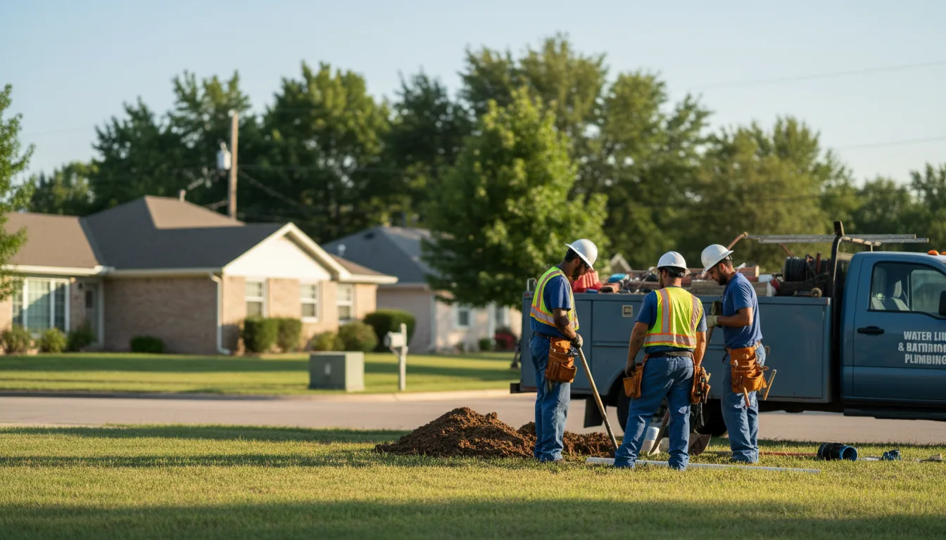 Residential water line and bathroom plumbing service in Selma, IN